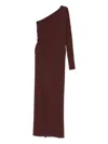 Rick Owens Drkshdw Burgundy Concordians Ziggy Maxi Dress In Brown