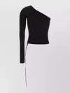 Rick Owens Drkshdw 'ziggy' One-shoulder Fitted Top With Asymmetric Hem In Black