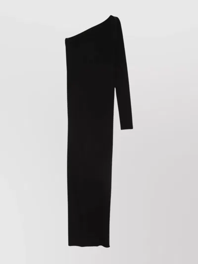 RICK OWENS DRKSHDW ZIGGY ONE SHOULDER MAXI DRESS