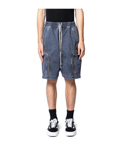 Rick Owens Drkshdw Zip-fastened Drawstring Shorts In Blue
