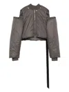 Rick Owens Drkshdw Zip-front Cropped Jacket In Silver