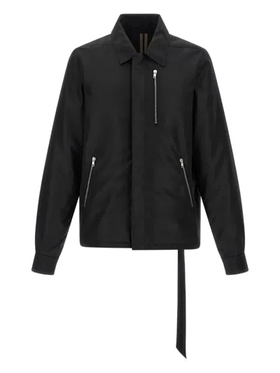 Rick Owens Drkshdw Modern Collared Jacket Zipper Pockets In Gray