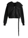 Rick Owens Drkshdw Full Hooded Long Sleeve Zip Cardigan In Black