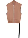 Rick Owens Drkshdw Zip-up Cotton Gilet In Orange
