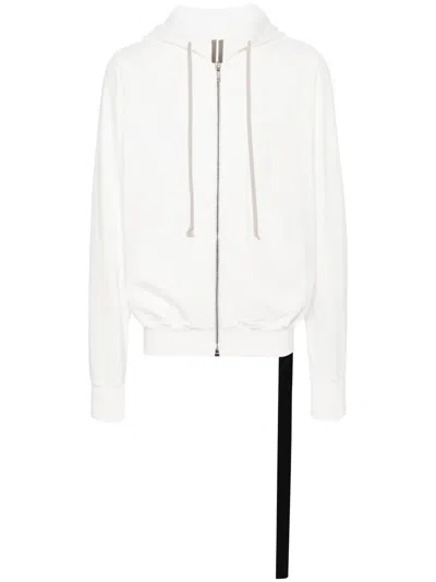 Rick Owens Drkshdw Zip-up Cotton Hoodie In 白色