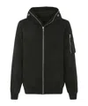 Rick Owens Drkshdw Zip-up Hooded Jacket In Black