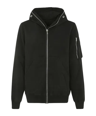 Rick Owens Drkshdw Zip-up Hooded Jacket In Black