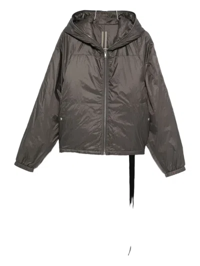 Rick Owens Drkshdw Zip-up Hooded Jacket In Brown