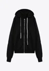 Rick Owens Drkshdw Asymmetrical Hem Long Sleeve Hoodie In Black