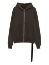 Rick Owens Drkshdw Asymmetric Zip-fastening Hoodie In Brown