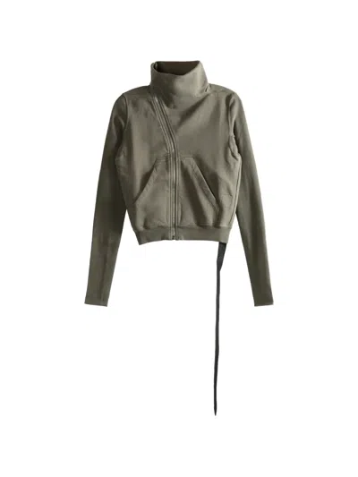 Rick Owens Drkshdw Zip-up Sweatshirt In Green