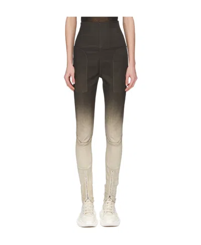 Rick Owens Drkshdw Zipper Detail Gradient Denim Trousers In Multicolor
