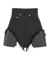 Rick Owens Drkshdw High Waist Cutoff Shorts Pockets In Black