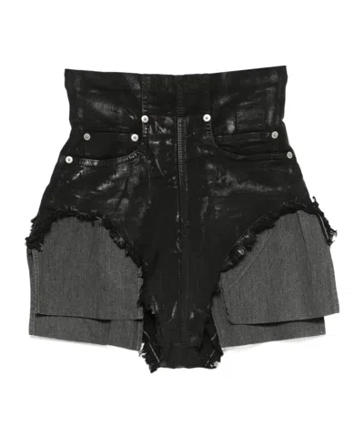 Rick Owens Drkshdw Zippered Shorts In Black