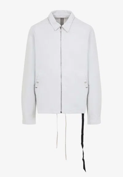 Rick Owens Drkshdw Zip-up Jacket With Signature-strap In White