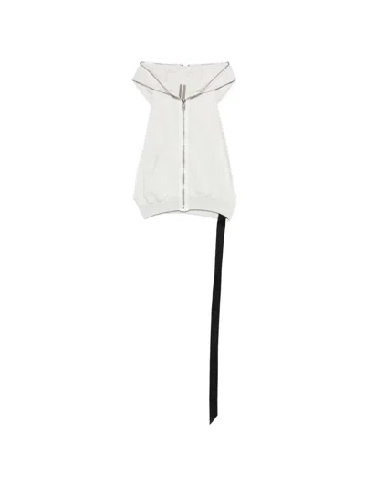 Rick Owens Drkshdw Zip-up Sweatshirt In White