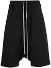 Rick Owens Bermuda Shorts With Back Pockets And Elastic Waistband In Black