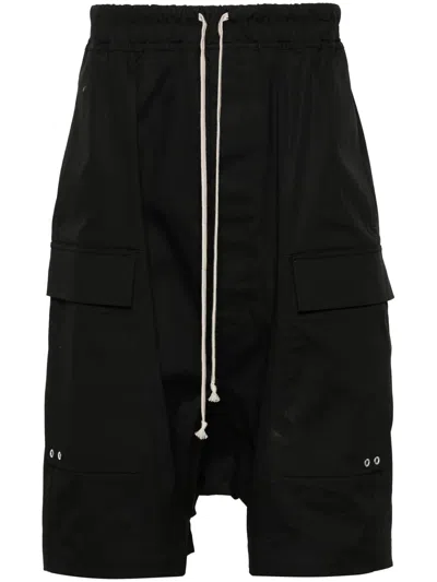 Rick Owens Drop-crotch Cargo Shorts In Black