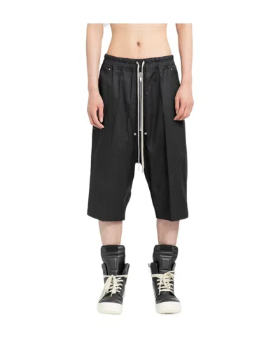 Rick Owens Drop-crotch Cargo Shorts In Black
