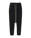 Rick Owens Drop-crotch Drawstring Cropped Trousers In Black
