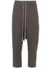 Rick Owens Women Drawstring Astaires Cropped Trousers In Brown
