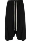 Rick Owens Riks Pods Dropped-crotch Shorts In Black
