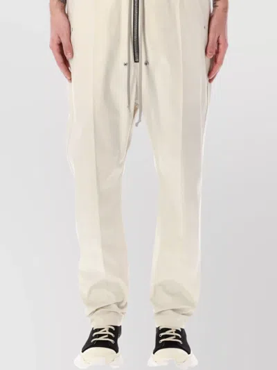 Rick Owens Drop-crotch Elastic Waistband Trousers In White