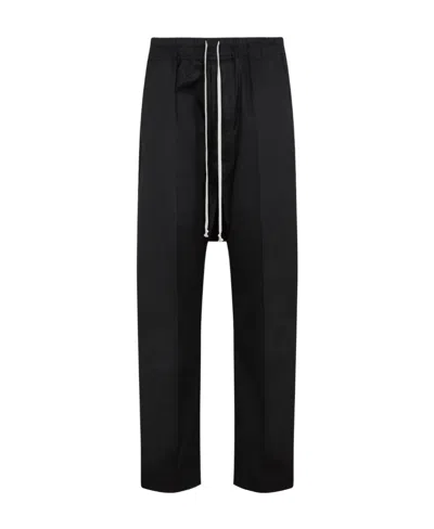 Rick Owens Drop-crotch Organic Cotton Track Pants In Black