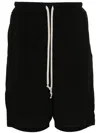 Rick Owens Straight-leg Stretch-cotton Poplin Drawstring Shorts In Black