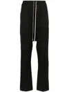 Rick Owens Relaxed Fit Black Trousers With Drawstring Waistband In Black