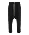 Rick Owens Mens Black Drawstring-waist Relaxed-fit Cotton Trousers In Black