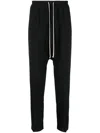 Rick Owens Drop-crotch Wool Track Pants In Black