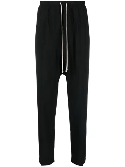 Rick Owens Drop-crotch Wool Track Pants In Black