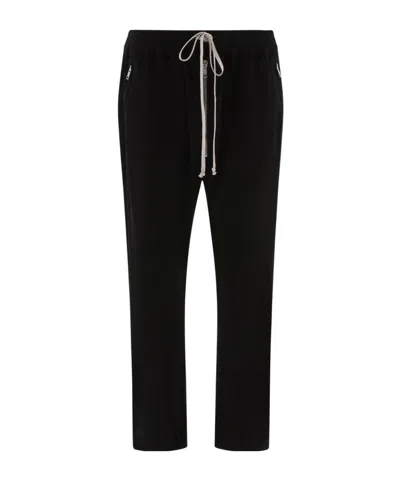 Rick Owens Drop Crotch Track Pants In Black