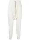 Rick Owens Drop-crotch Track Pants In Grey