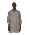 Rick Owens Drop-shoulder Organic Cotton T-shirt In Brown