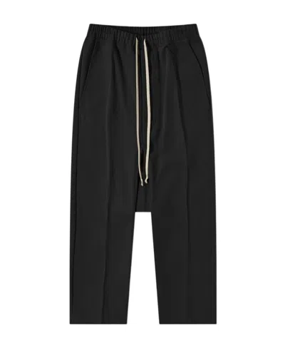 Rick Owens Drop-crotch Cropped Trousers In Black