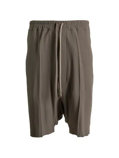 Rick Owens Drop-crotch Drawstring Shorts In Gray