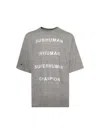 Rick Owens Dropped Shoulder Crewneck T-shirt With Embroidered Detailing In Gray