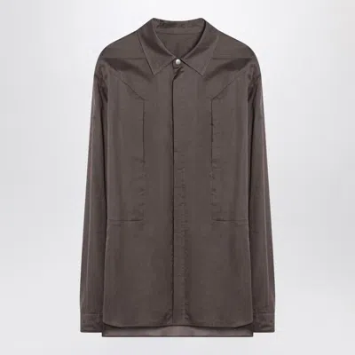 Rick Owens Dust-coloured Cotton Shirt In Grey