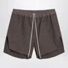 Rick Owens Straight Elastic Waistband Frayed Hem Shorts