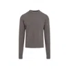 Rick Owens Gray Hollywood Round Neck Sweater In Grey