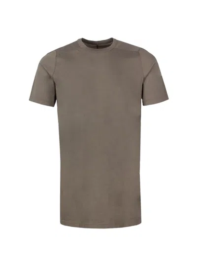 Rick Owens Dust Grey Panelled Cotton T-shirt For Men, Ss24 Season In Gray