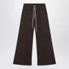 Rick Owens Dust Grey Wide Bela Cotton Trousers Men In Brown