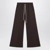 Rick Owens Dust Grey Wide Bela Cotton Trousers Men In Brown