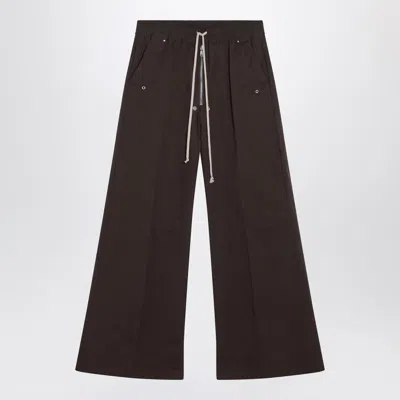 Rick Owens Dust Grey Wide Bela Cotton Trousers Men In Brown