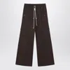 Rick Owens Dust Grey Wide Bela Cotton Trousers Men In Brown