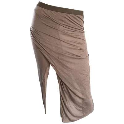 Pre-owned Rick Owens Dust Light Brown Asymmetrical Bodycon Runway Skirt Or Strapless Top