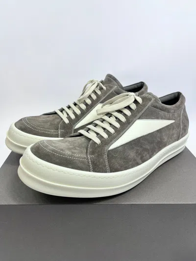 Pre-owned Rick Owens Dust Milk Suede Vintage Sneakers In Grey