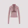 Rick Owens Purple Cupro Prong T-shirt For Women From Ss24 Collection In Light Pink